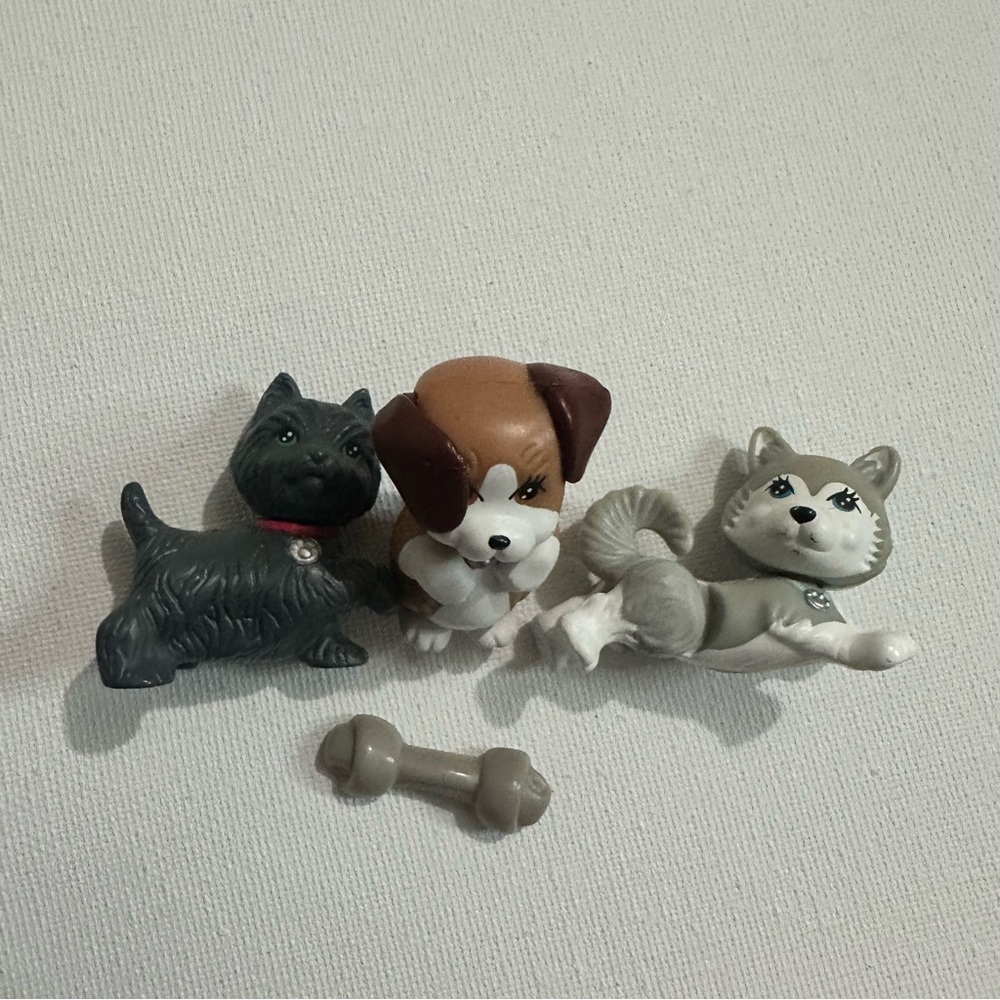 Vintage 1993 Kenner Littlest Pet Shop Prize Winning Pups 3 and Magnetic Bone - Picture 2 of 15